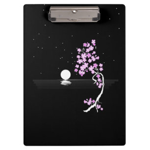 Sakura Blooms under a Full Moon Clipboard