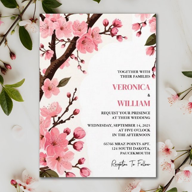 Sakura Blossom A Pastel Garden Party Wedding Invitation (Creator Uploaded)