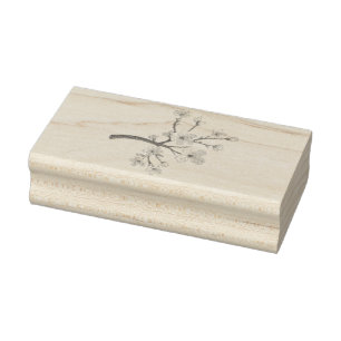 Sakura Blossom Branch Heart Rubber Stamp