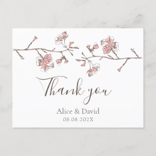 Sakura Blossom Floral Thank you Card