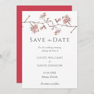 Sakura Blossom Save the Date Card