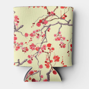 Sakura Blossom Watercolor Seamless Pattern Can Cooler