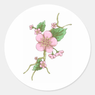 Sakura Blossoms Classic Round Sticker