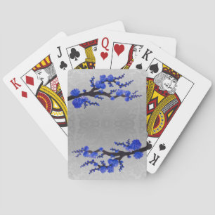 Sakura Blossoms Satin Damask Playing Cards