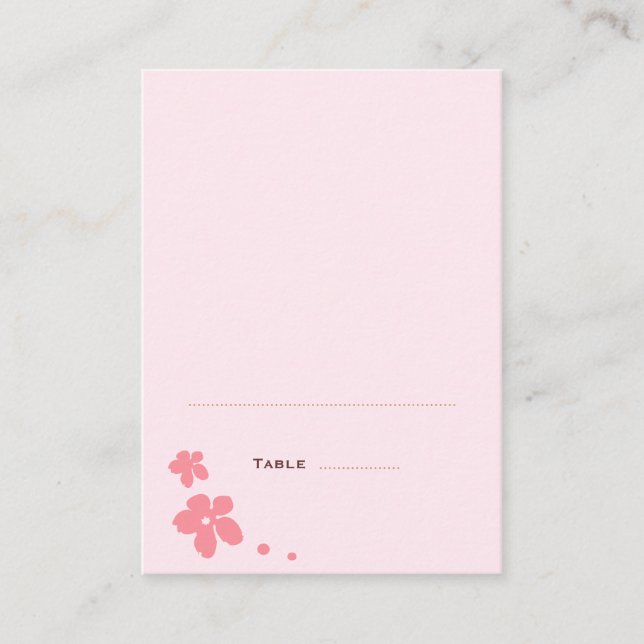 Sakura Blossoms Silhouette Folded Place Cards (Front)