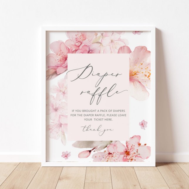 Sakura blush pink diaper raffle Poster (Creator Uploaded)