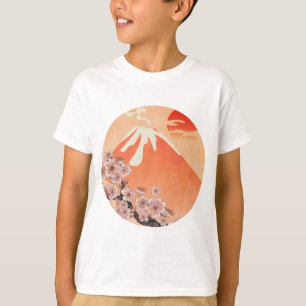 Sakura branch and volcano T-Shirt