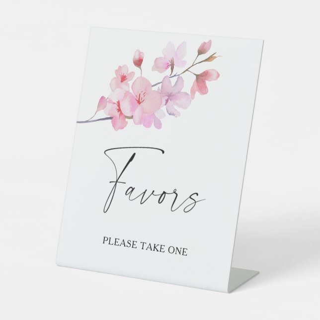 Sakura - bridal favours please take one pedestal sign (Front)