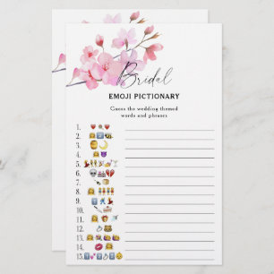 Sakura - bridal shower emoji pictionary game