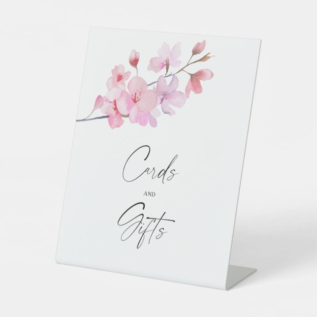 Sakura - Cards and Gifts Pedestal Sign (Front)