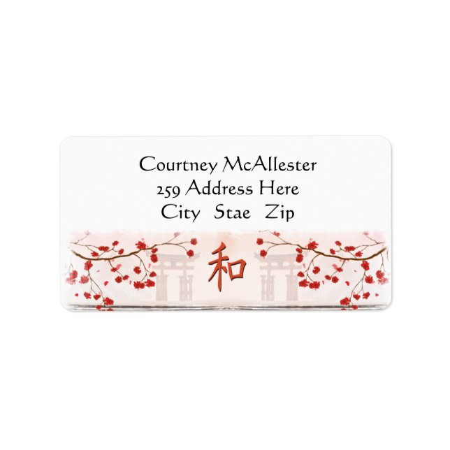 Sakura Cherry Blossom Address Labels (Front)