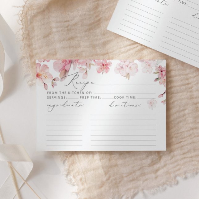 Sakura Cherry blossom bridal shower recipe card (Creator Uploaded)