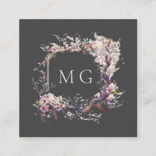 sakura cherry blossom floral square business card