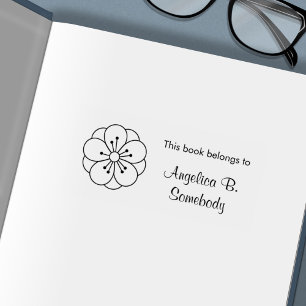 Sakura Cherry Blossom Flower Bookplate Self-inking Stamp