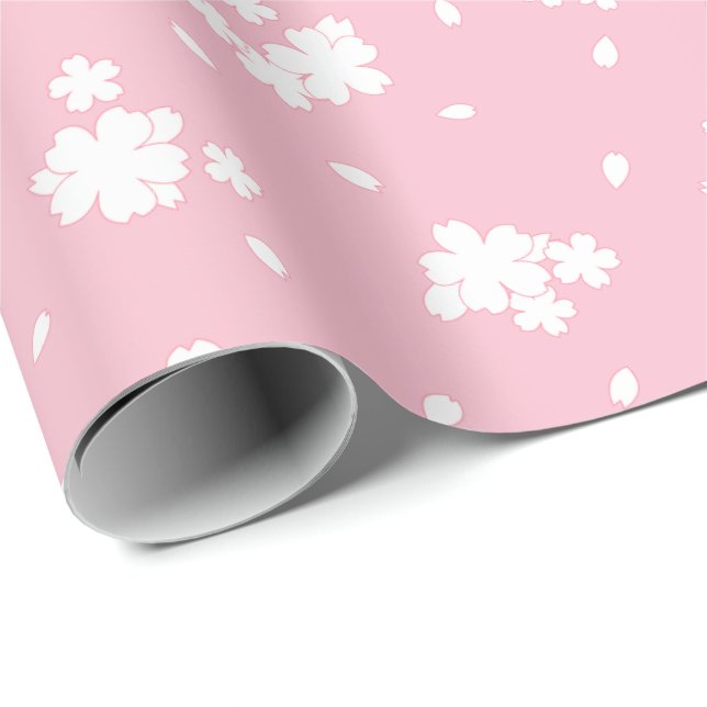Sakura Cherry Blossom Flower Pattern Wrapping Paper (Roll Corner)