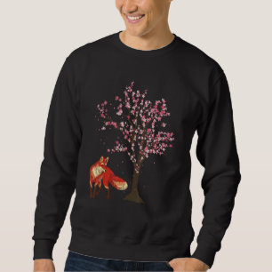 Sakura Cherry Blossom Fox Nature Forest Animal Fo Sweatshirt