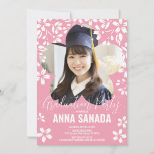 SAKURA cherry blossom Graduation party Invitation