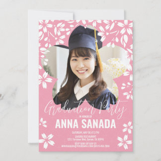 SAKURA cherry blossom Graduation party Invitation