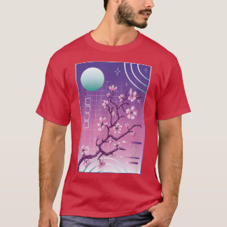 Sakura Cherry Blossom Japan Tree Vaporwave  T-Shirt