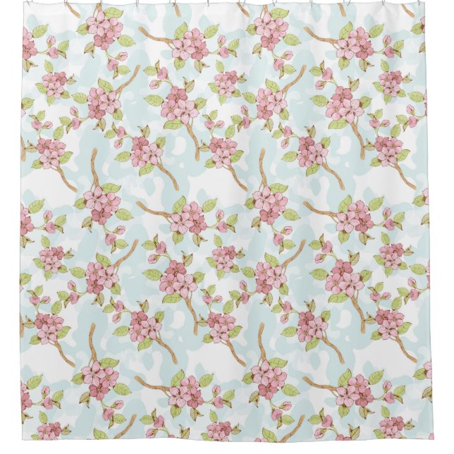 Sakura/Cherry Blossom Shower Curtain (Front)