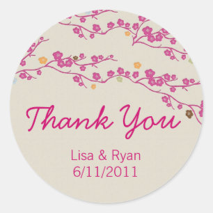 Sakura Cherry Blossom Thank You Stickers