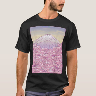 Sakura Cherry Blossom Tree Japan Fuji Japanese Gra T-Shirt