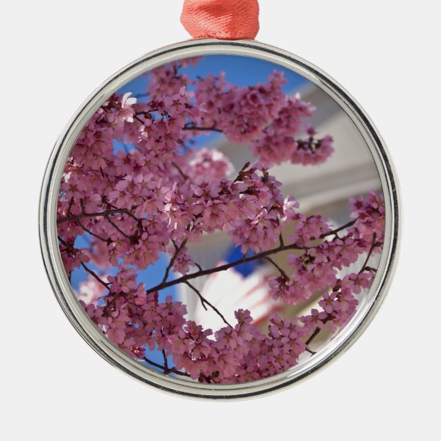 Sakura Cherry Blossoms Americana Metal Tree Decoration (Front)