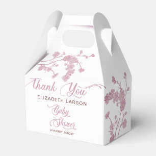 Sakura Cherry Blossoms Baby Shower White Favour Box