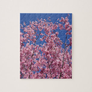 Sakura Cherry Blossoms Into The Blue Jigsaw Puzzle