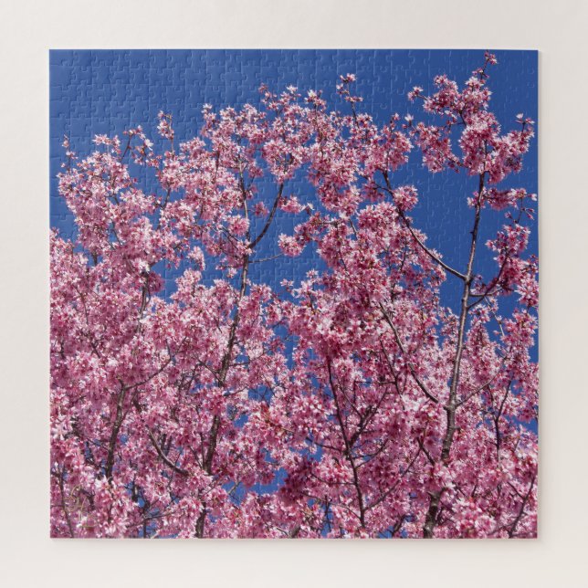 Sakura Cherry Blossoms Into The Blue Jigsaw Puzzle (Vertical)