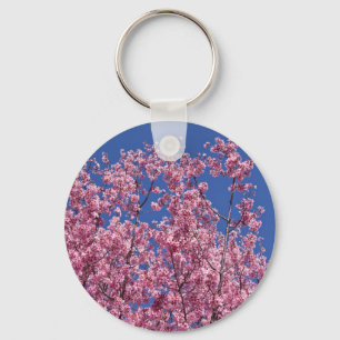 Sakura Cherry Blossoms Into The Blue Key Ring