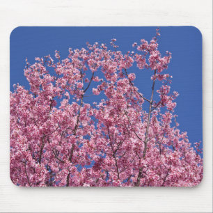 Sakura Cherry Blossoms Into The Blue Mouse Mat