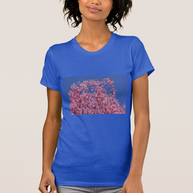 Sakura Cherry Blossoms Into The Blue T-Shirt (Front)