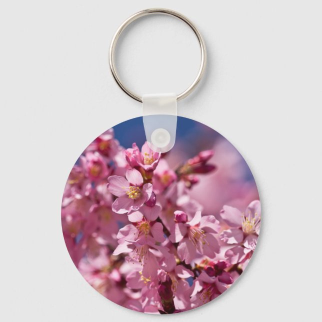 Sakura Cherry Blossoms Kissed by Sunlight Key Ring (Front)