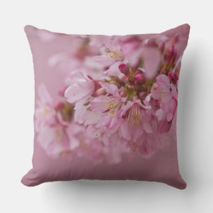 Sakura Cherry Blossoms Pale Pink Reflections Cushion