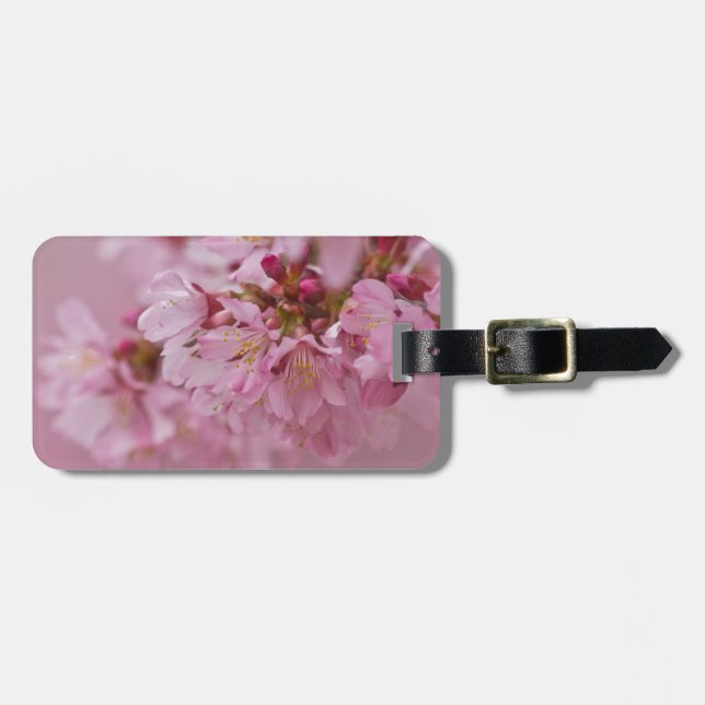 Sakura Cherry Blossoms Pale Pink Reflections Luggage Tag (Front Horizontal)