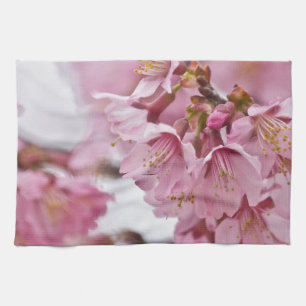 Sakura Cherry Blossoms Pale Pink Tea Towel