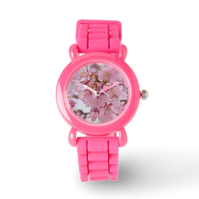 Sakura Cherry Blossoms Pale Pink Watch (Front)