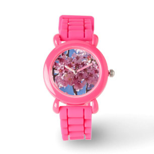 Sakura Cherry Blossoms Red Stars Watch