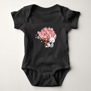 Sakura Cherry Tree Cool Cute Kawaii bunny Rabbits Baby Bodysuit