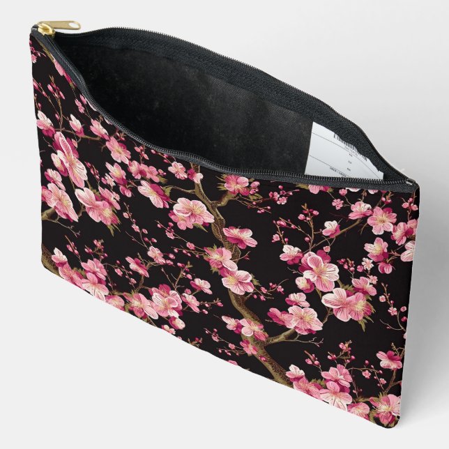 Sakura Chery Blosom Pattern  Accessory Pouch (Open)