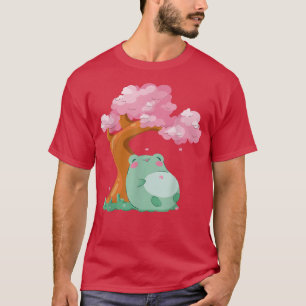Sakura Cute Frog Kawaii Japanese Cherry Blossom Tr T-Shirt