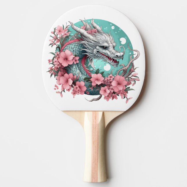 Sakura Dragon Ping Pong Paddle (Front)