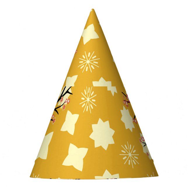 Sakura Elegance: Chinese Floral Pattern. Party Hat (Front)