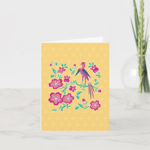Sakura Floral Batik Note Card 2