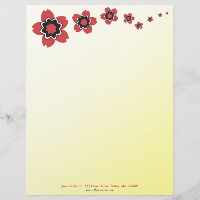Sakura Floral Cherry Blossom Letterhead (Front)