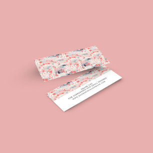 Sakura Floral Navy Small Business Thank You Card
