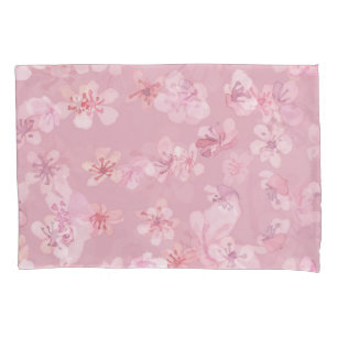 Sakura Flower Cherry Watercolor Texture Pillowcase