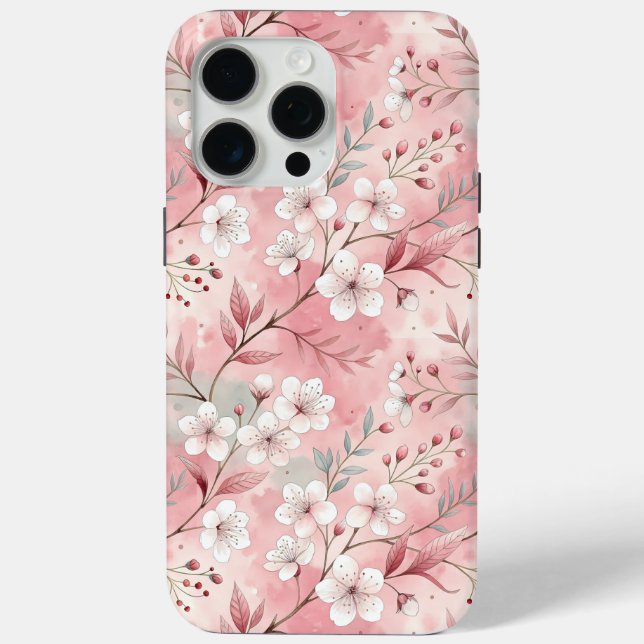 Sakura Flower Pattern Pink  Case-Mate iPhone Case (Back)