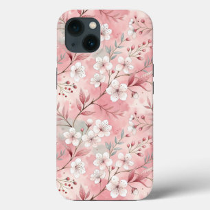 Sakura Flower Pattern Pink iPhone 13 Case